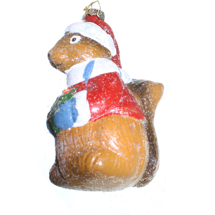 Ёлочное украшение Новогодняя сказка Белочка 10,5 см, (пластик)