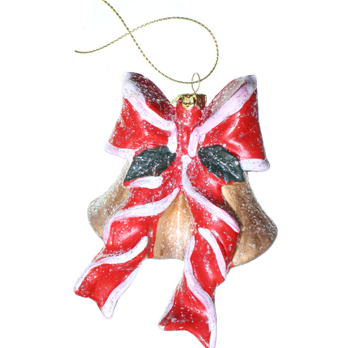 Ёлочное украшение Новогодняя сказка Колокольчик с бантом 11,1 см (пластик)