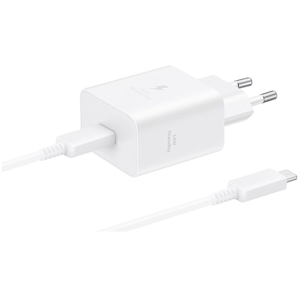 Сетевое зарядное устройство Samsung EP-T4511 45W Type C+ cable, белое