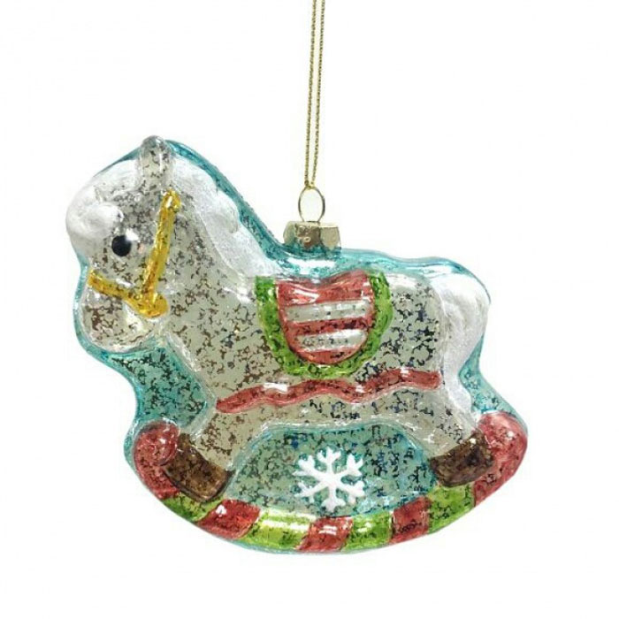 Ёлочное украшение Новогодняя сказка Лошадка 11 см (пластик)