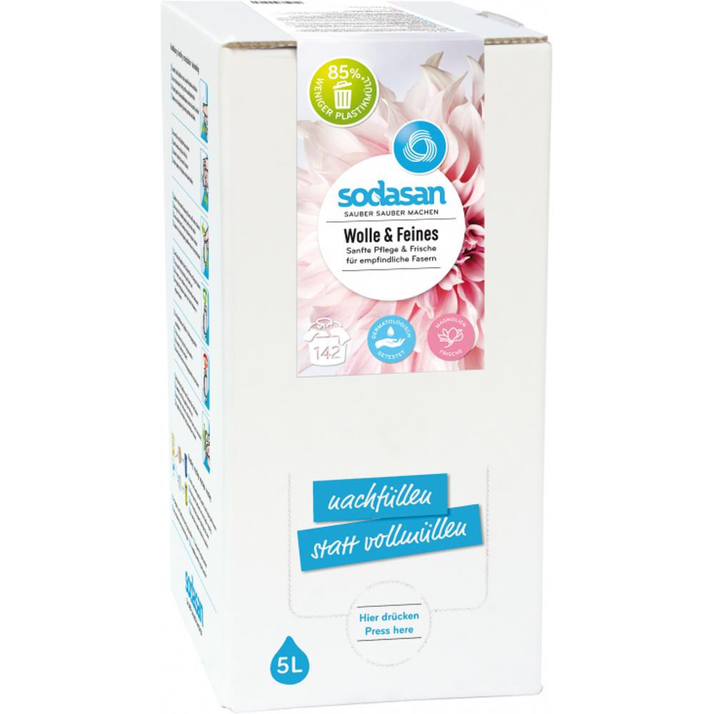 SODASAN Жидкое средство-концентрат для стирки изделий из шерсти, шёлка и деликатных тканей, 5 л.