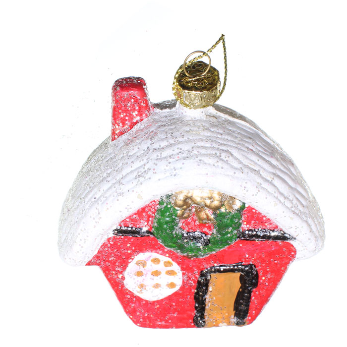 Ёлочное украшение Новогодняя сказка Домик 8 см (пластик)