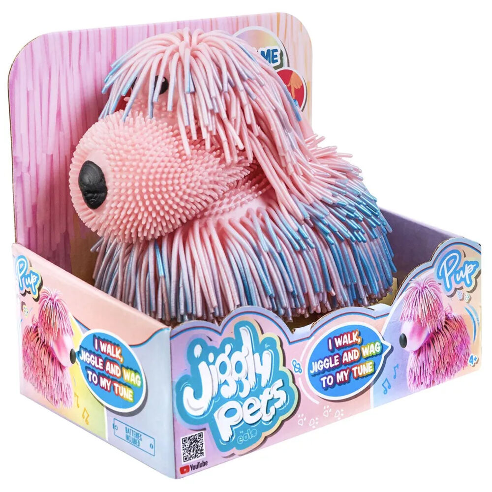 Интерактивная игрушка Джигли Петс (Jiggly Pets) Щенок Пап розовый перламутровый, ходит