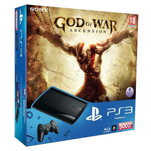 Игровая приставка Sony PS3 Super Slim 500 Gb (CECH-4008C) + игра God of War Ascension