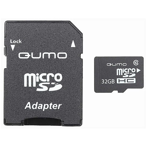 Карта памяти Micro SecureDigital 32Gb Qumo UHS-I 3.0 ( QM32GMICSDHC10U1 ) адаптер SD
