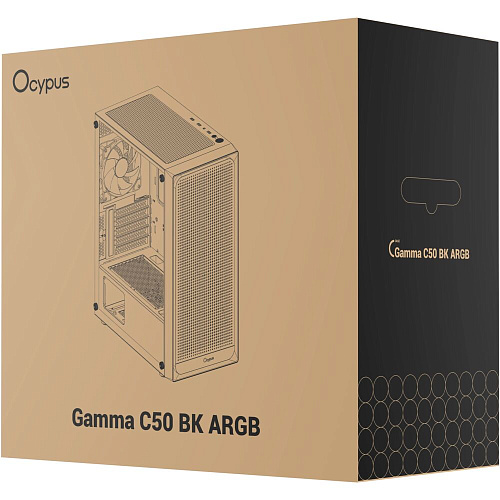 Корпус MicroATX Miditower Ocypus Gamma C50 BK ARGB Black УЦЕНКА