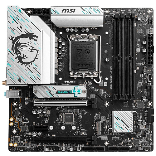 Материнская плата MSI B760M Gaming Plus WiFi B760 Socket-1700 4xDDR5, 4xSATA3, RAID, 2xM.2, 2xPCI-E16x, 4xUSB3.2, 2xDP, 2xHDMI, WiFi, 2.5Glan, mATX УЦЕНКА