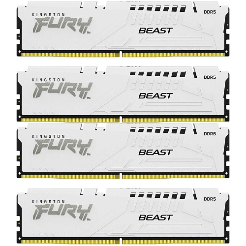 Модуль памяти DIMM 128Gb 4х32Gb DDR5 PC44800 5600MHz Kingston Fury Beast White (KF556C40BWK4-128)