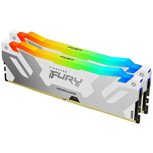 Модуль памяти DIMM 32Gb 2х16Gb DDR5 PC51200 6400MHz Kingston Fury Renegade RGB White (KF564C32RWAK2-32)