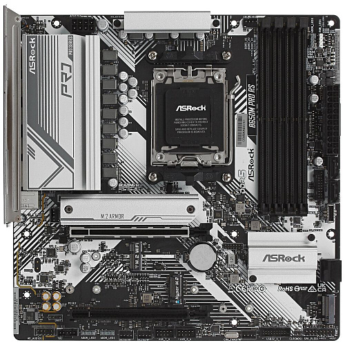 Материнская плата ASRock B650M Pro RS B650 Socket AM5 4xDDR5, 4xSATA3, RAID, 2xM.2, 2xPCI-E16x, 3xUSB3.2, 1xUSB3.2 Type C, DP, HDMI, 2.5Glan, mATX