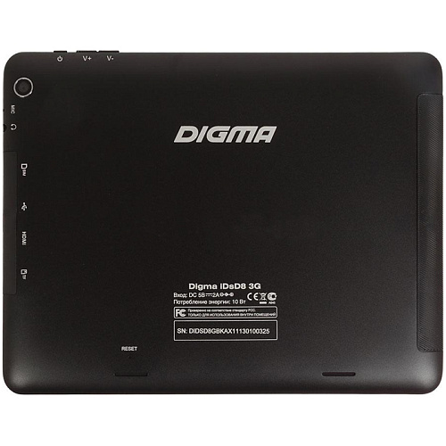 Планшет Digma IDsD 8 3G Black RockChip RK3066 1,5ГГц/1Гб/16Гб/8" 1024*768/WiFi/3G/Bluetooth/Android 4.0