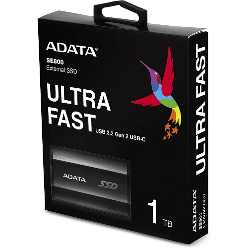 Внешний SSD-накопитель 1Tb A-DATA SE800 ASE800-1TU32G2-CBK (SSD) USB 3.1 Type C черный