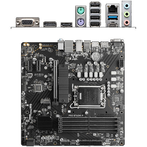 Материнская плата MSI Pro B760M-P B760 Socket-1700 4xDDR5, 4xSATA3, RAID, 2xM.2, 1xPCI-E16x, 1xUSB3.2, 1xUSB3.2 Type C, D-Sub, DP, HDMI, Glan, mATX УЦЕНКА