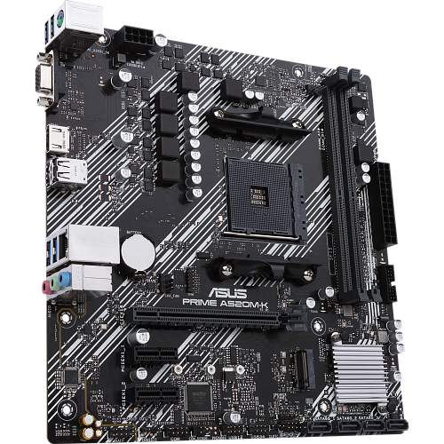 Материнская плата ASUS Prime A520M-K A520 Socket AM4 2xDDR4, 4xSATA3, RAID, 1xM.2, 1xPCI-E16x, 4xUSB3.2, D-Sub, HDMI, Glan, mATX