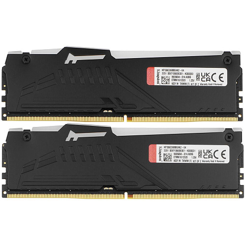Модуль памяти DIMM 64Gb 2х32Gb DDR5 PC44800 5600MHz Kingston Fury Beast RGB EXPO Black (KF556C36BBEAK2-64)