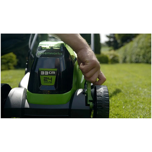 Аккумуляторная газонокосилка Greenworks 24В VT 33см GD24LM33K2 (1хАКБ 2Ач и ЗУ) 2516107UA
