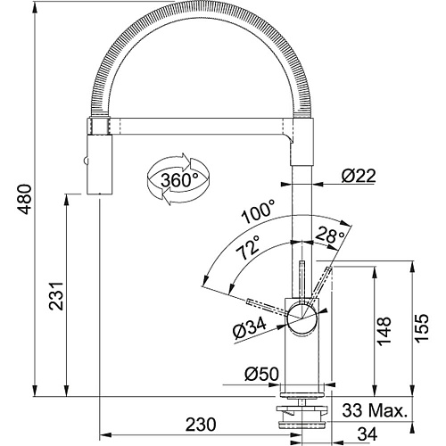 Смеситель для кухни Franke Ambient хром 115.0265.997