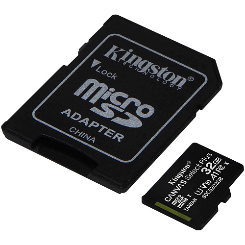 Карта памяти Micro SecureDigital 32Gb Kingston Canvas Select Plus SDHC class 10 UHS-I  (SDCS2/32GB) + SD адаптер (*)