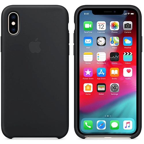 Чехол для Apple iPhone Xs Silicone Case Black