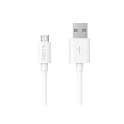 Кабель USB-MicroUSB 1.8m Anker Soft touch (A7104H21) усиленный толстый, 4000+ перегибов, белый
