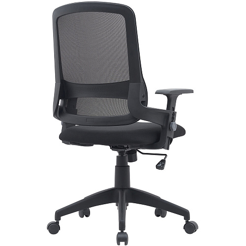 Кресло Cactus CS-MC313-BK черный сетка/ткань низк.спин. крестов. пластик пластик черный