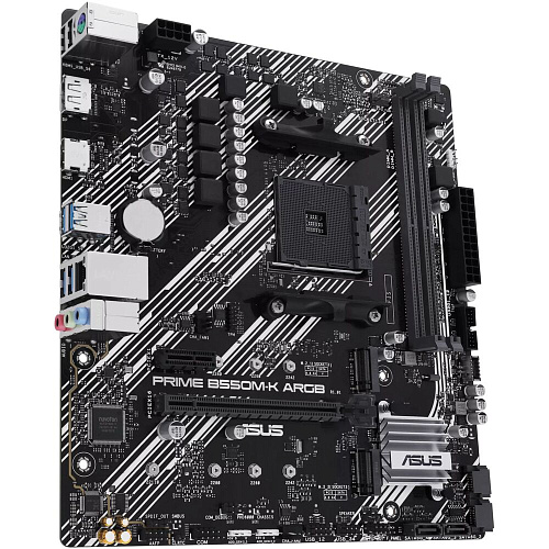 Материнская плата ASUS Prime B550M-K ARGB B550 Socket AM4 2xDDR4, 4xSATA3, RAID, 2xM.2, 2xPCI-E16x, 6xUSB3.2, DP, HDMI, Glan, mATX