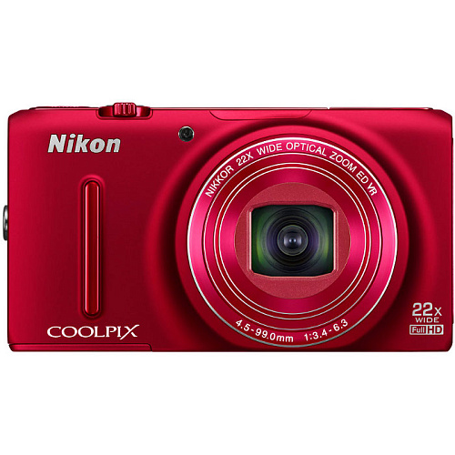 Компактная фотокамера Nikon Coolpix S9500 red (18.1 Mpix, 3"LCD, 22x zoom, 1920x1080p)