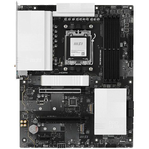 Материнская плата MSI Pro X870E-S Evo WiFi Socket-AM5 AMD X870E 4xDDR5, 4xSATA3, RAID, 3xM.2, 2xPCI-E16x, 4xUSB3.2, 2xUSB3.2 Type C, HDMI, WiFi, 5Glan, ATX Ret