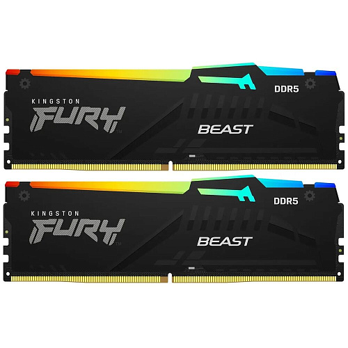 Модуль памяти DIMM 32Gb 2х16Gb DDR5 PC44800 5600MHz Kingston Fury Beast RGB Black EXPO (KF556C36BBEAK2-32)