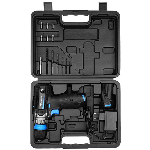 Аккумуляторная дрель-шуруповерт Deko DKCD12V PRO в кейсе co съемным патроном + оснастка 13 шт, 12В, 2х1.5Ач 083-1004