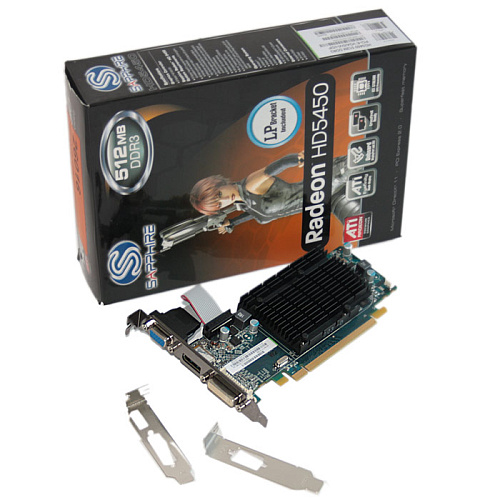 Видеокарта Sapphire 512Mb HD5450 11166-00-20R DDR3 DVI, DP, TV PCIE Ret