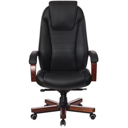 Кресло руководителя Бюрократ T-9923WALNUT/BLACK черный кожа крестовина дерево