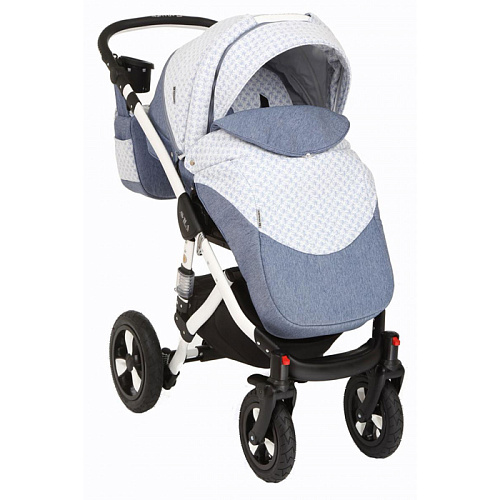 Коляска 2 в 1 Adamex Avila (65G голубой + принт)