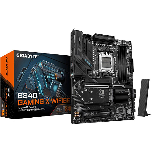 Материнская плата Gigabyte B840 Gaming X WiFi6E Socket-AM5 AMD B840 4xDDR5, 4xSATA3, RAID, 3xM.2, 4xPCI-E16x, 3xUSB3.2, 1xUSB3.2 Type C, DP, HDMI, WiFi, 2.5Glan ATX
