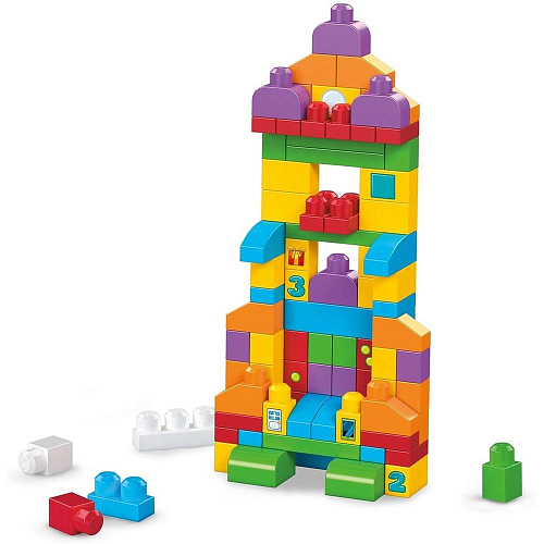 Мешок c конструктором Mattel Mega Bloks Набор Обучающих блоков, 150 деталей FVJ49