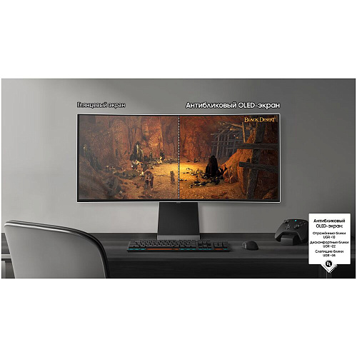 Монитор 34" Samsung Odyssey G8 LS34DG852SIXCI OLED 3440x1440 0.03ms HDMI, DisplayPort