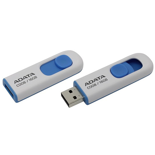 USB Flash накопитель 16Gb A-Data C008 ( AC008-16G-RWE ) бело/синий