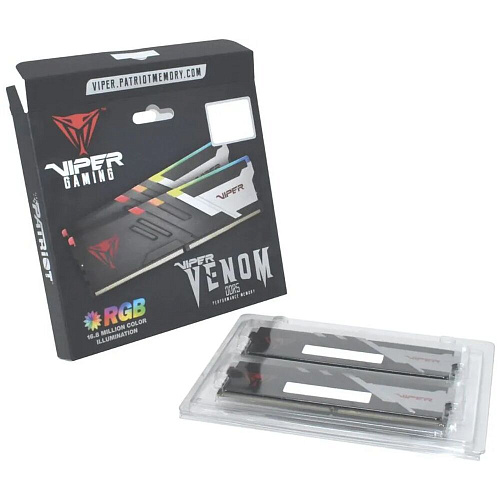 Модуль памяти DIMM 64Gb 2х32Gb DDR5 PC44800 5600MHz Patriot Memory Venom RGB Black (PVVR564G560C40K)