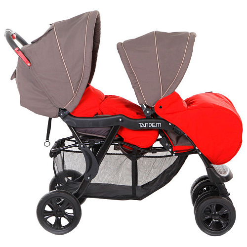 Коляска для двойни Baby Care Tandem (Серый/Красный (Grey/Red))