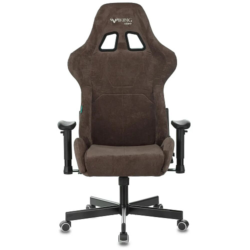 Кресло для геймера Zombie VIKING KNIGHT Fabric темно-коричневый Light-10 с подголов. крестов. металл