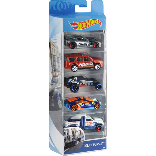 Mattel Hot Wheels 1806/FYL15 Подарочный набор из 5 машинок (Police Pursuit)