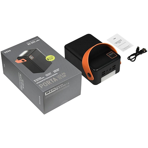 Внешний аккумулятор TFN Porta LCD PD 22.5W TFN-PB-323-BK 80000mAh Black