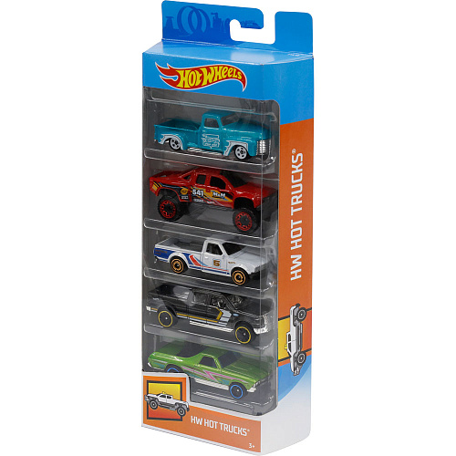 Mattel Hot Wheels 1806/FYL18 Подарочный набор из 5 машинок (HW Hot Trucks)