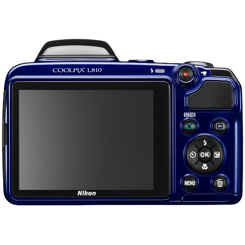 Компактная фотокамера Nikon Coolpix L810 Blue  (16Mpx, 26x zoom, 3"LCD, SD/SDHC)