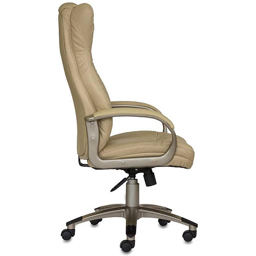 Кресло руководитея Бюрократ CH-879Y/Beige бежевый иск.кожа (золотой пластик)