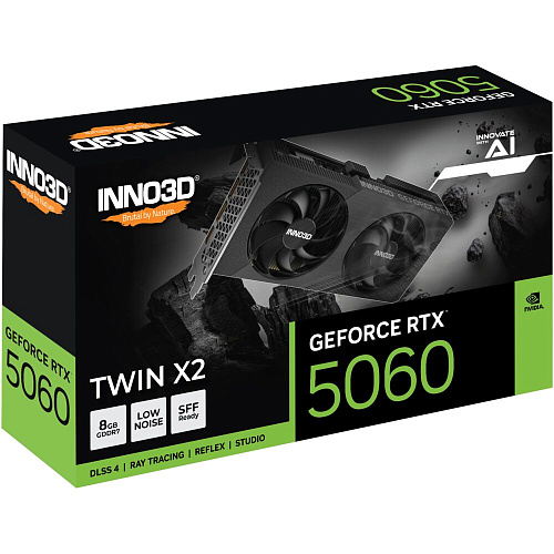 Видеокарта Inno3D GeForce RTX 5060 8192Mb, Twin X2 8G (N50602-08D7-195071N) 1xHDMI, 3xDP, Ret