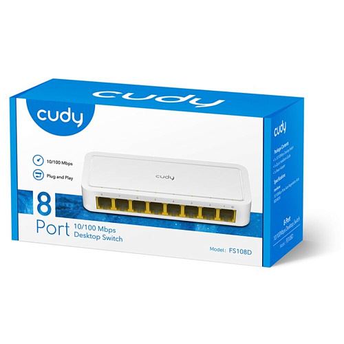 Коммутатор Cudy FS108D неуправляемый 8 портов 10/100Мбит/с