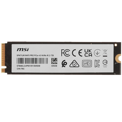 Внутренний SSD-накопитель 1000Gb MSI Spatium M470 Pro S78-440L0J0-P83 M.2 2280 PCIe NVMe 4.0 x4