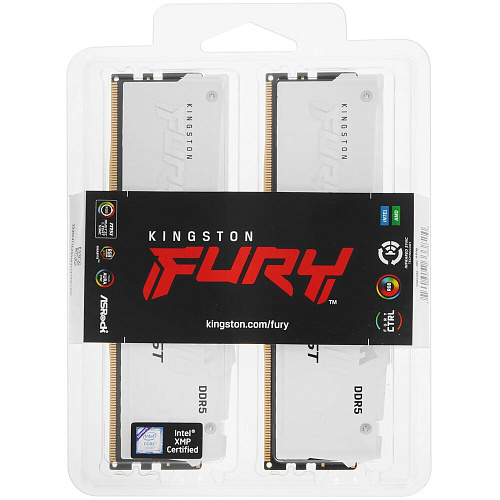 Модуль памяти DIMM 32Gb 2х16Gb DDR5 PC44800 5600MHz Kingston Fury Beast RGB White (KF556C40BWAK2-32)