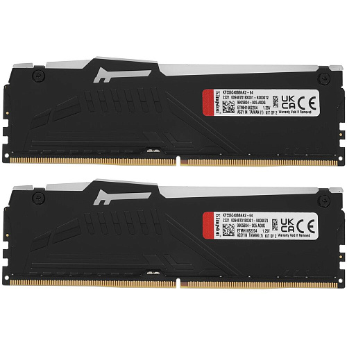 Модуль памяти DIMM 64Gb 2х32Gb DDR5 PC44800 5600MHz Kingston Fury Beast RGB Black (KF556C40BB2AK2-64)